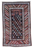 Antique Caucasian Kazak Prayer Rug circa 1880